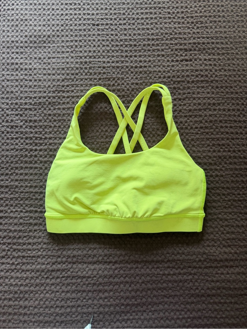 Neon Yellow Crossback Sports Bra